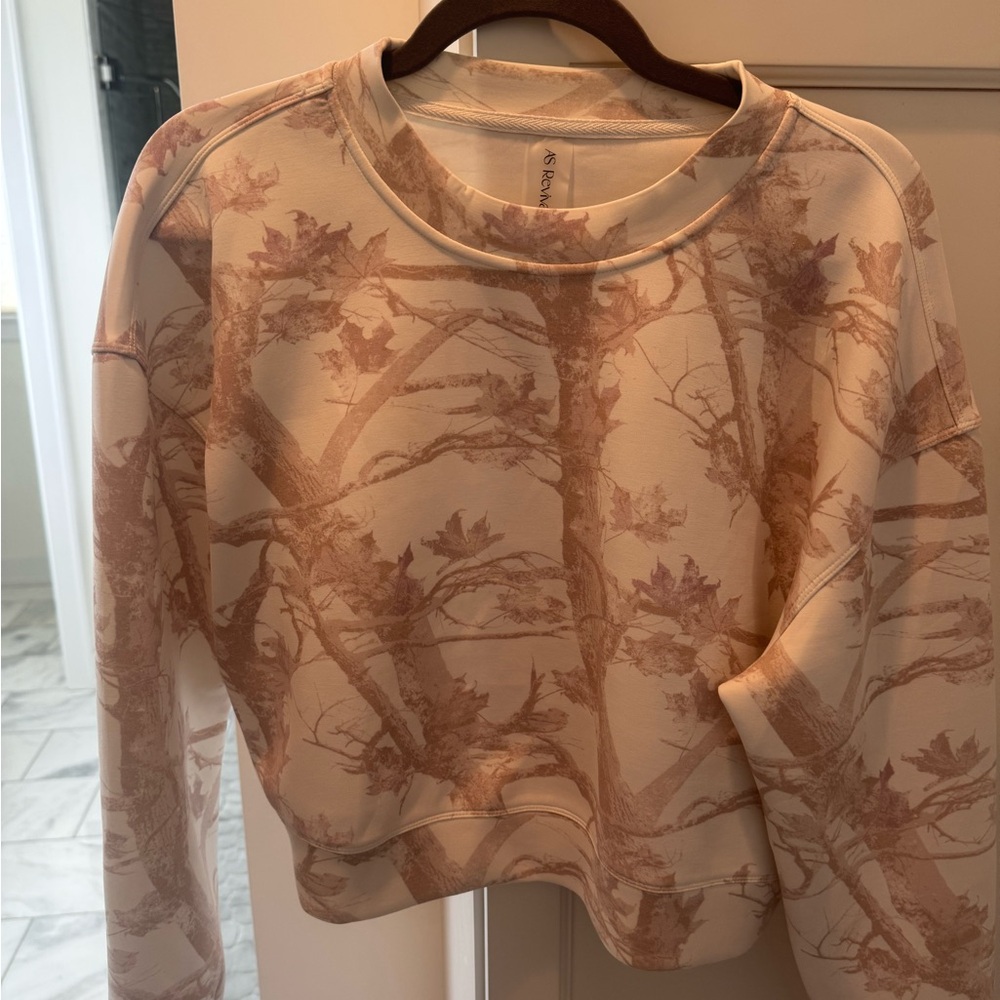 Elegant Cream Tree Pattern Sweatshirt